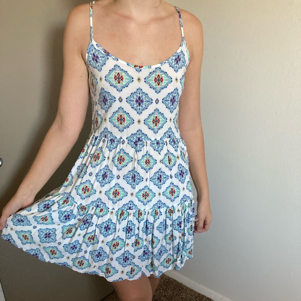 Lace-up Back Pattern Sundress